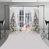 Lofaris Light White Window Forest Horse Christmas Backdrop